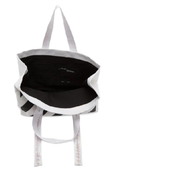 Off-White Canvas Diag Stripe Tote Bag 'White' - Picture 3 of 6